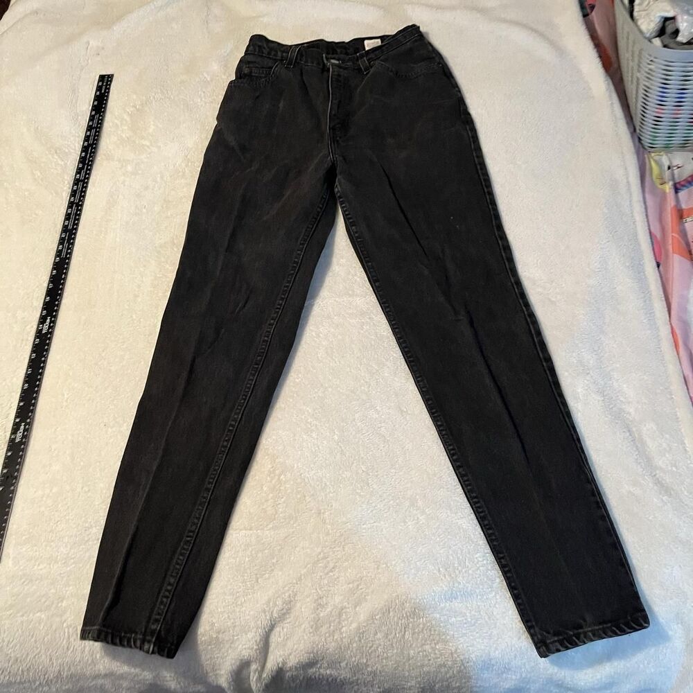 Vintage Levi's Jeans Women 11 Med Black Slim Fit Tapered Leg 32 Inseam OrangeTab